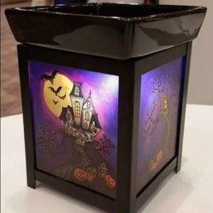 Retired Scentsy Halloween Warmer with Black and Purple Design